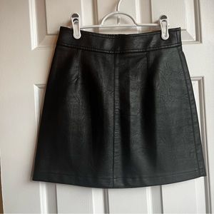 Simons Twik Black Faux Leather Mini Skirt